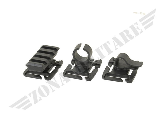 Molle Webbing Attachment Clip Pack Black Fma