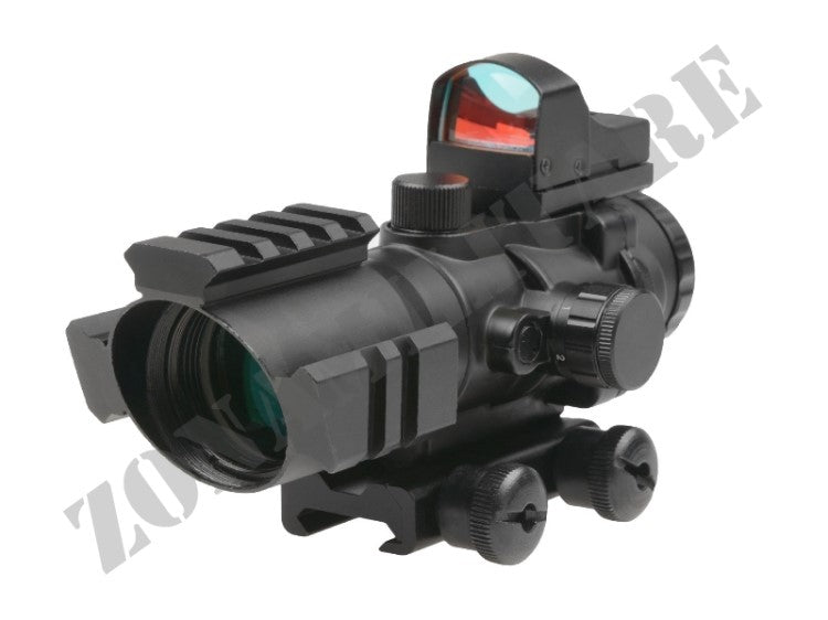 Mirino Rhino 4X32 Con Mirino Micro Red Dot Black Theta Optics