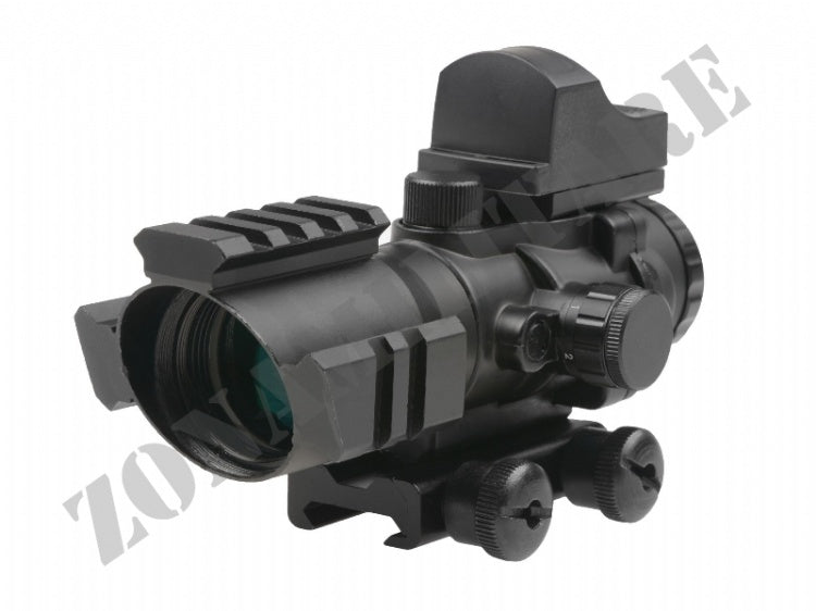 Mirino Rhino 4X32 Con Mirino Micro Red Dot Black Theta Optics