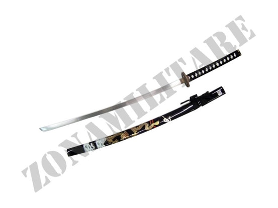 Katana Ninja Lamainox E Manico Intrecciato Nero