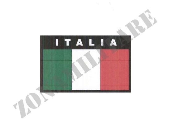 Patch Bandiera Italiana Su Base Nera Defcon 5
