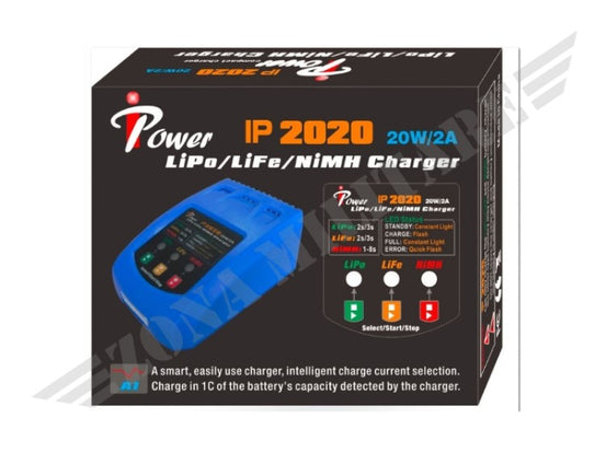 Caricabatterie Ipower Lipo/Life/Nimh 20W/2A
