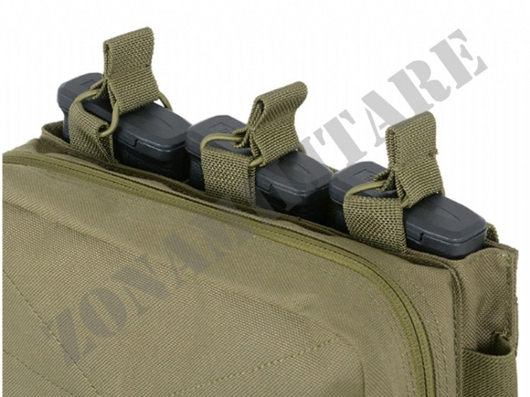 Molle Triple Rifle Mag/Gp Pouch Od Green 8 Fields