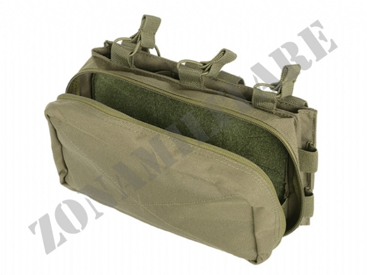 Molle Triple Rifle Mag/Gp Pouch Od Green 8 Fields
