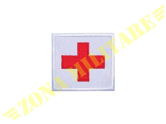 Patch Ricamata Medica Quadrata Con Velcro