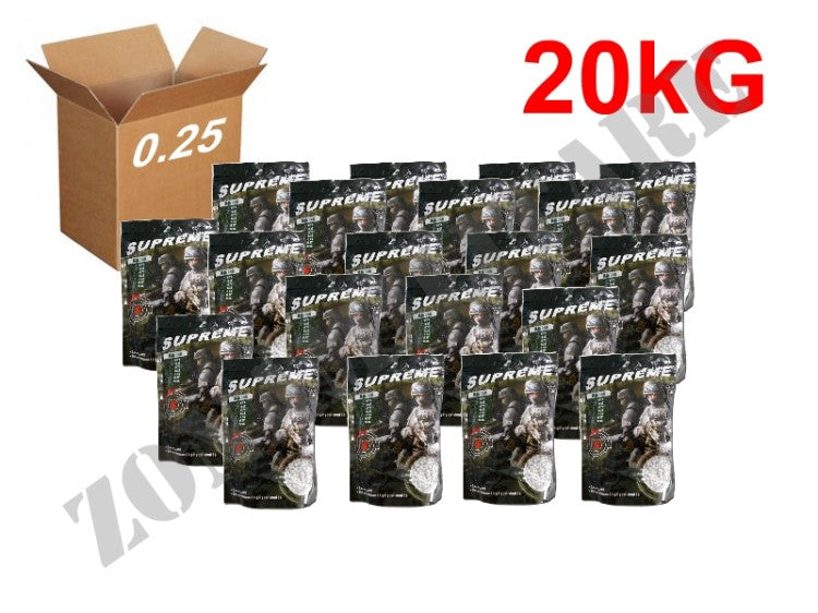 Confezione Da 20Kg Di Pallini Supreme Da 0,25Gr