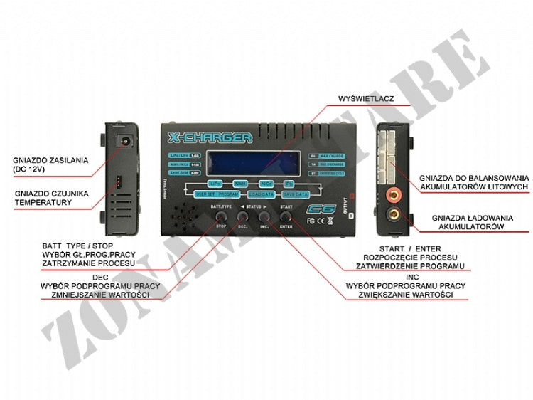 Carica Batterie Gtc6 Con Cpu Per Lipo/Life/Mimh/Nicd/Pb
